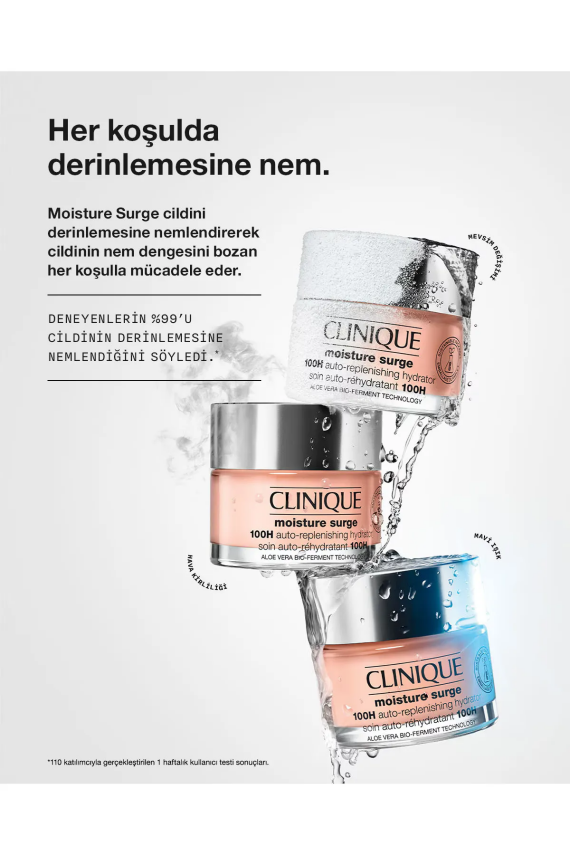 Clinique Moisture Surge™ 100 Saat Etkili Nemlendirici Yüz Kremi 30ml | Aloe Vera Bioferment, Hyalüronik Asit - 6