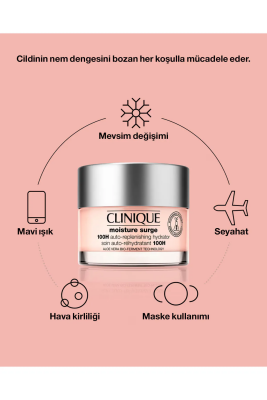 Clinique Moisture Surge™ 100 Saat Etkili Nemlendirici Yüz Kremi 50 ml | Aloe Vera Bioferment, Hyalüronik Asit - 5