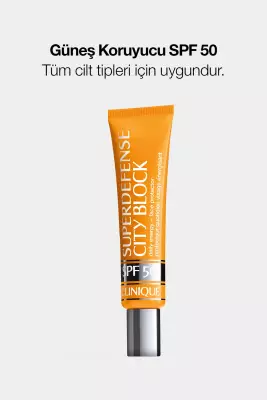 Clinique Superdefense City Block Daily Energy + Face Protector SPF 50 Günlük Güneş Koruyucu Krem 40ml | UVA/UVB koruma, Tere Dayanıklı - 1