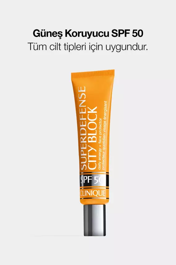 Clinique Superdefense City Block Daily Energy + Face Protector SPF 50 Günlük Güneş Koruyucu Krem 40ml | UVA/UVB koruma, Tere Dayanıklı - 1