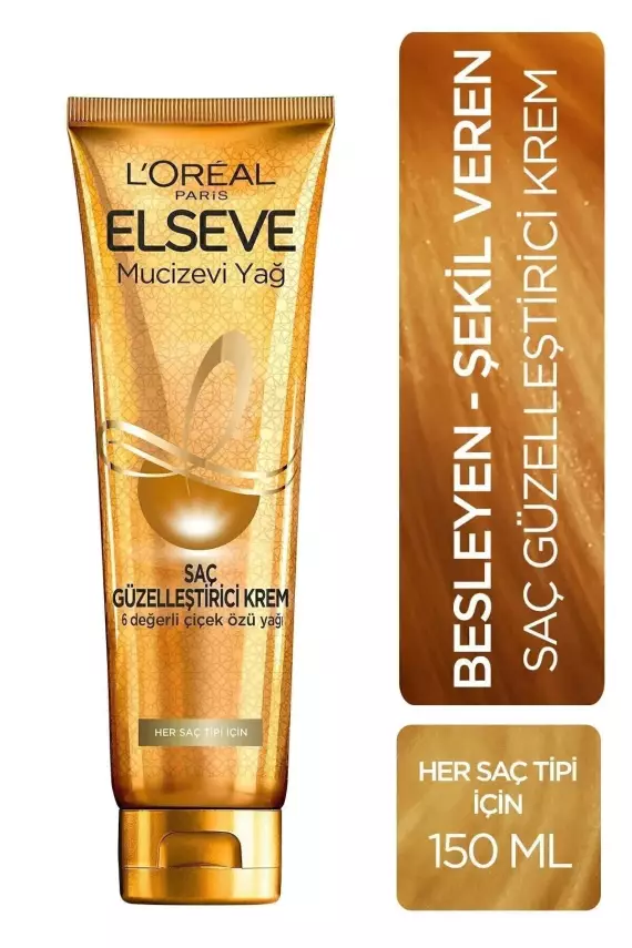 Elseve Mucizevi Yağ Güzelleştirici Saç Kremi (Her Saç Tipi İçin) 150 ml - 1