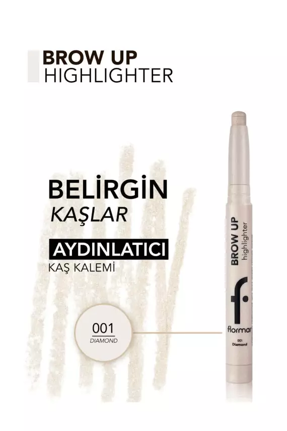 Flormar Asansörlü Aydınlatıcı Kaş Kalemi Gümüş -brow Up Highlighter Pencil-001 Diamond - 3