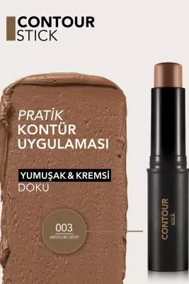 Flormar Contour Stick Yoğun Pigmentli ve Yumuşak Dokulu Stick Kontür (003 Medium Deep) - 5