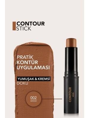 Flormar Contour Stick Yoğun Pigmentli ve Yumuşak Dokulu Stick Kontür (ORTA TON) - Stick Contour - (002 Medium) - 5