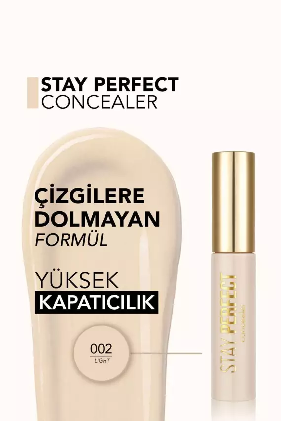 Flormar Doğal Bitişli Kapatıcı (SICAK ALT TON) - Stay Perfect Concealer - 002 Light - 5