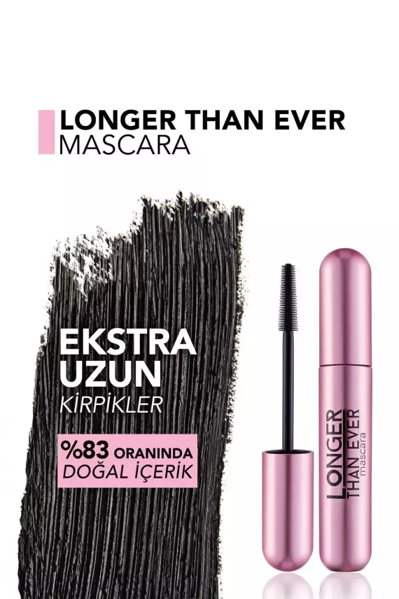 Flormar Doğal Formüllü Kirpik Uzatıcı Maskara (Siyah) - Longer Than Ever Mascara - 001 Black - 2
