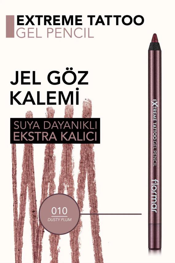 Flormar Extreme Tattoo Yoğun Renk Veren Suya Dayanıklı Jel Göz Kalemi (010 Dusty Plum) - 1