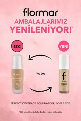 Flormar Perfect Coverage SPF15 Fondöten – Yüksek Pigmentli, Yarı Parlak Bitişli (102 Soft Beige) - 3
