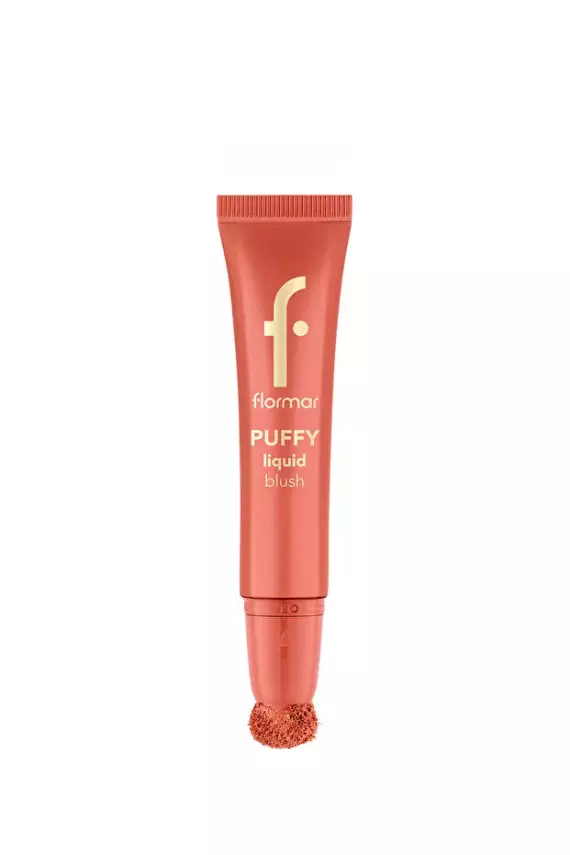 Flormar Puffy Nemlendirici Etkili & Parlak Bitişli Sünger Aplikatörlü Likit Allık – 002 Peachy Glow - 2