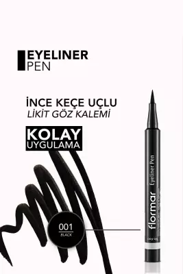 Flormar Yarı Mat Bitişli Eyeliner (Siyah) PEN ELP-01 BLACK - 2