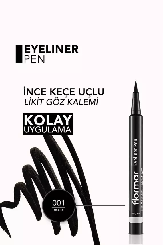 Flormar Yarı Mat Bitişli Eyeliner (Siyah) PEN ELP-01 BLACK - 2