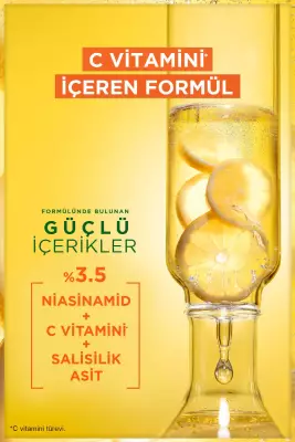 Garnier C Vitamini Parlak Süper Aydınlatıcı Serum 30ml (Niasinamid + Salisilik Asit) - 3