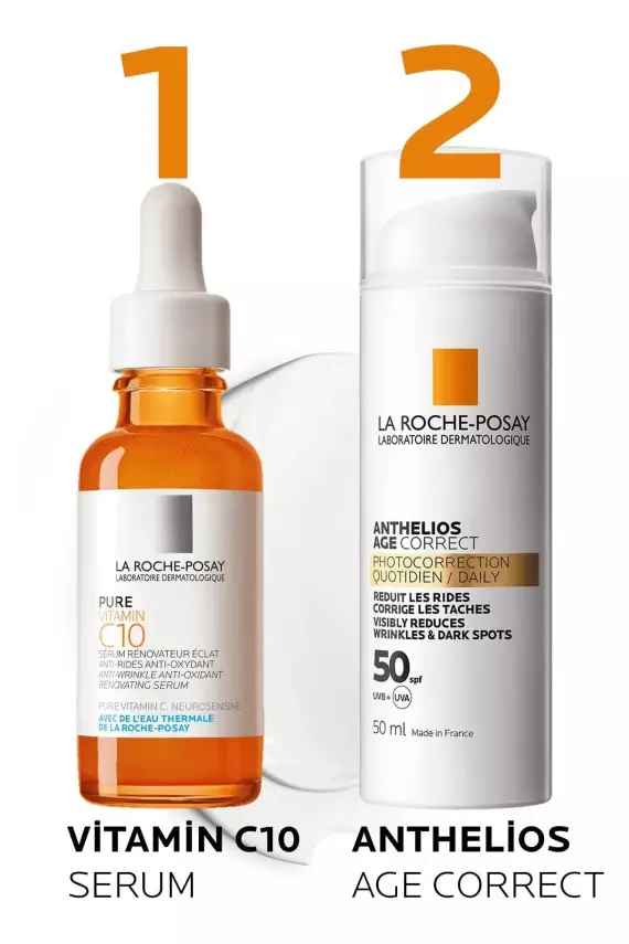 La Roche-Posay Anthelıos Age Correct Tinted Cream SPF50+ Uv Kaynaklı Leke ve Kırışıklık Karşıtı-50ml Renkli Güneş Koruyucu - 5