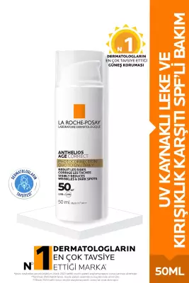 La Roche-Posay Anthelıos Age Correct Tinted Cream SPF50+ Uv Kaynaklı Leke ve Kırışıklık Karşıtı-50ml Renkli Güneş Koruyucu - 1