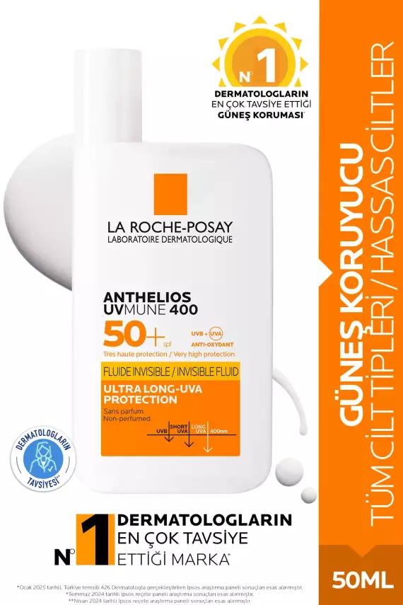 LA ROCHE POSAY Anthelios UVmune 400 Fluid İnvisible SPF50+ Güneş Kremi 50 ml - 1