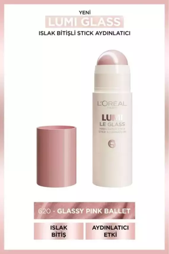 L'Oréal Paris Lumi Glass Islak Bitişli Stick Aydınlatıcı - 620 Glassy Pink Ballet - 1