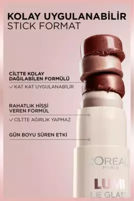 L'Oréal Paris Lumi Glass Islak Bitişli Stick Aydınlatıcı - 620 Glassy Pink Ballet - 6