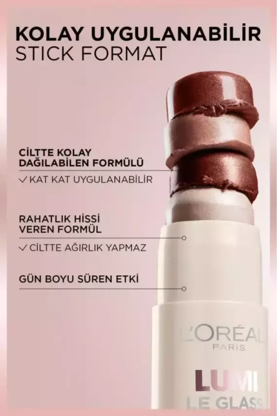 L'Oréal Paris Lumi Glass Islak Bitişli Stick Aydınlatıcı - 620 Glassy Pink Ballet - 6