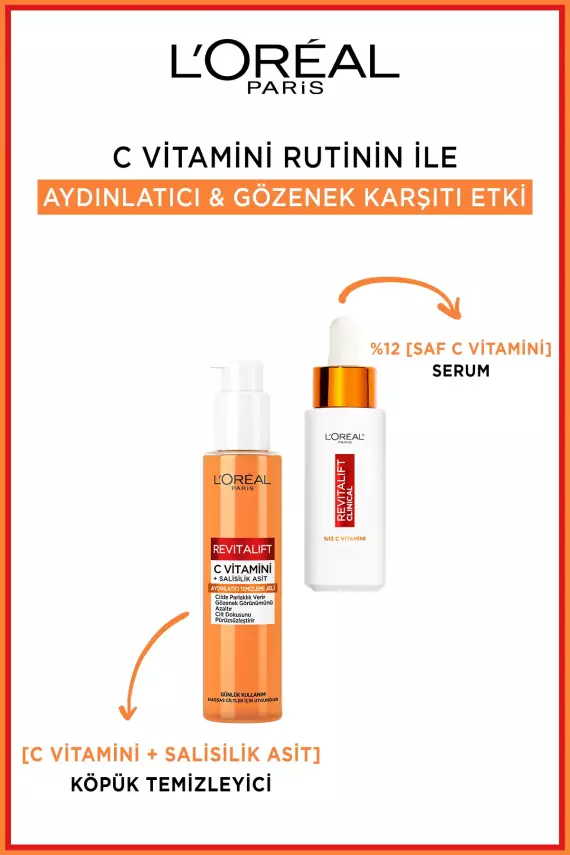 L'Oreal Paris Revitalift Clinical C Vitamini + Salisilik Asit Aydınlatıcı ve Gözenek Karşıtı Köpük Temizleyici - 2