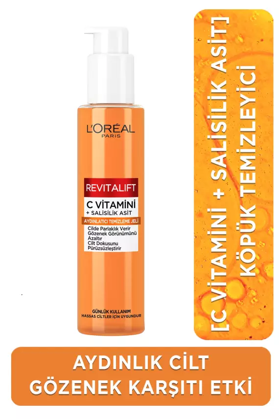 L'Oreal Paris Revitalift Clinical C Vitamini + Salisilik Asit Aydınlatıcı ve Gözenek Karşıtı Köpük Temizleyici - 1