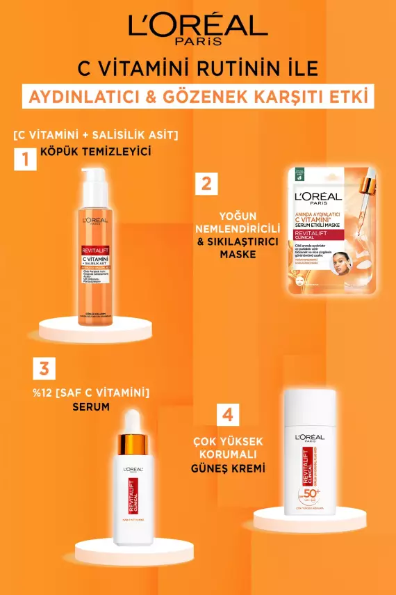 L'Oreal Paris Revitalift Clinical C Vitamini + Salisilik Asit Aydınlatıcı ve Gözenek Karşıtı Köpük Temizleyici - 4