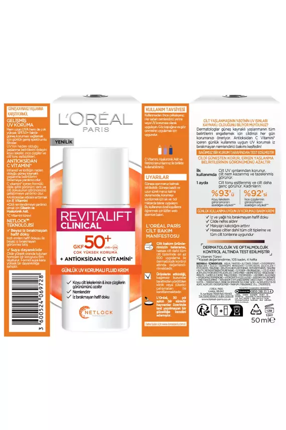 L'Oreal Paris Revitalift Clinical SPF 50+ Günlük Yüksek UV Korumalı Yüz Güneş Kremi 50ml - 2