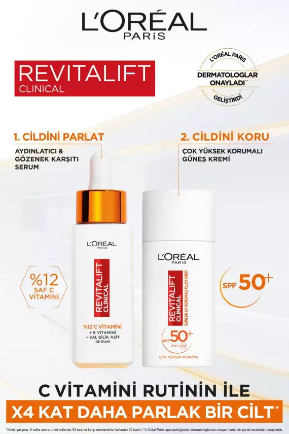 L'Oreal Paris Revitalift Clinical SPF 50+ Günlük Yüksek UV Korumalı Yüz Güneş Kremi 50ml - 4