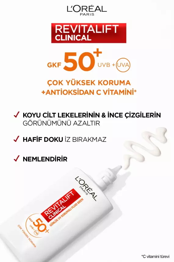 L'Oreal Paris Revitalift Clinical SPF 50+ Günlük Yüksek UV Korumalı Yüz Güneş Kremi 50ml - 6