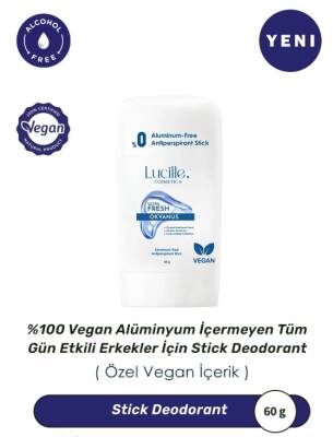 Lucille %100 Vegan Alüminyum İçermeyen Erkekler İçin Stick Deodorant 60 ml – Okyanus Esintili Doğal Ferahlık 🌊 - Lucille Cosmetic