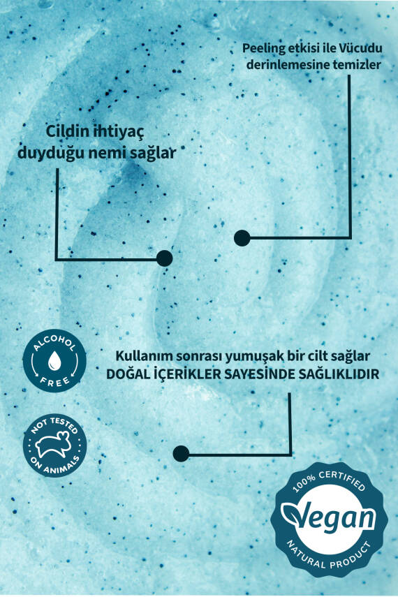 Lucille %100 Vegan Blueberry Aromalı Şekerli Body Scrub – 250 gr – Canlandırıcı, Pürüzsüzleştirici & Nemlendirici Etki - 3