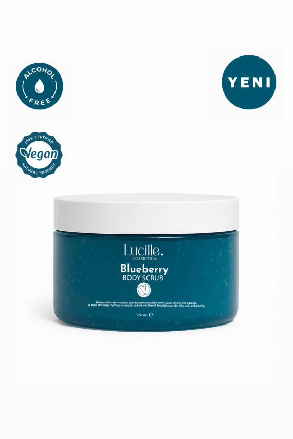 Lucille %100 Vegan Blueberry Aromalı Şekerli Body Scrub – 250 gr – Canlandırıcı, Pürüzsüzleştirici & Nemlendirici Etki - 2