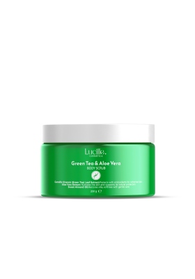 Lucille %100 Vegan Yeşil Çay & Aloe Vera Aromalı Şekerli Body Scrub – 250 gr – Doğal Arınma, Derinlemesine Nem & Taze Bir Cilt - 4