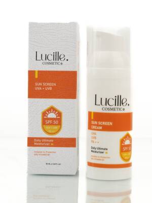 Lucille Güneş Kremi SPF 50 – UVA + UVB Koruma & Vitamin B5 İçerikli – 50 ml – %100 Vegan Formül - Lucille Cosmetic