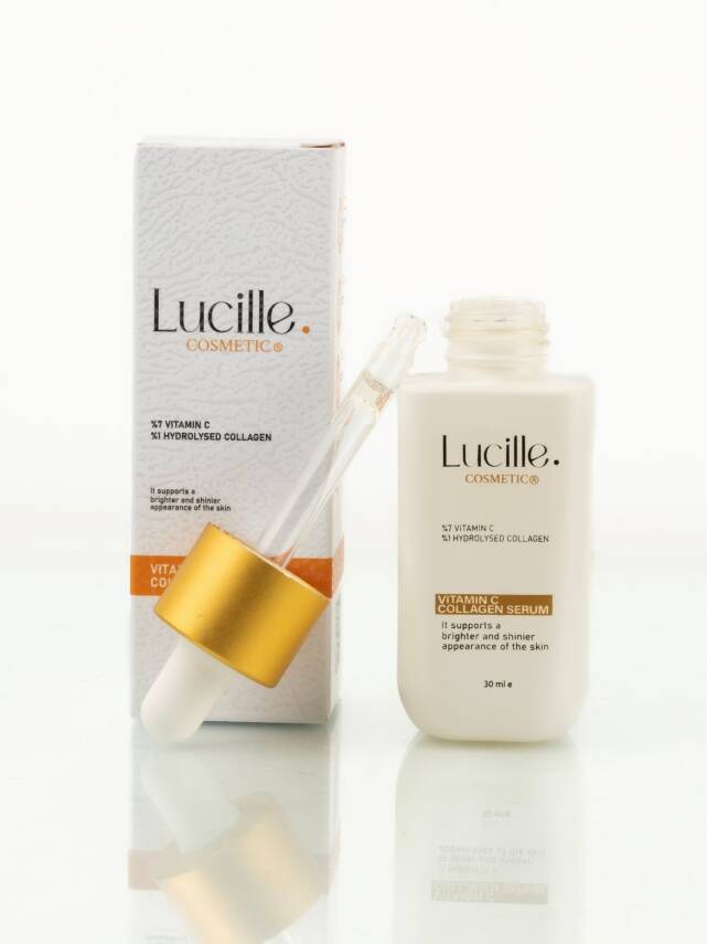 Lucille Vitamin C Serum 30ml | Kolajen İçerikli %100 Vegan Aydınlatıcı Serum - 1