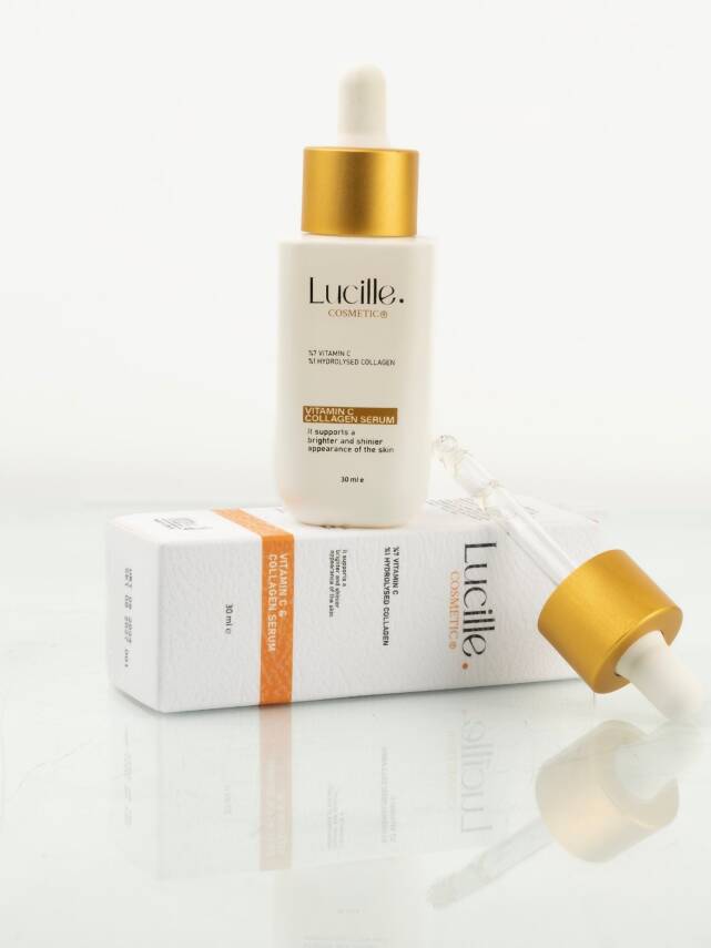 Lucille Vitamin C Serum 30ml | Kolajen İçerikli %100 Vegan Aydınlatıcı Serum - 11