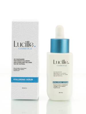 Lucille Yoğun Nemlendirici Hyalüronik Asit Serumu – Niacinamide & Kolajen İçerikli 30 ml | Derin Nem & Gençlik Etkisi | %100 Vegan - Lucille Cosmetic