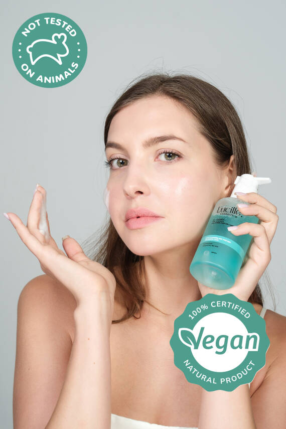 Lucille Yüz Yıkama Jeli – Kolajen & Vitamin İçerikli – 200 ml – %100 Vegan Formül (Kuru ve Karma Ciltler için) - 2
