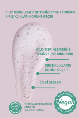 Lucille Yüz Yıkama Jeli – Kolajen & Vitamin İçerikli – 200 ml – %100 Vegan Formül (Kuru ve Karma Ciltler için) - 3