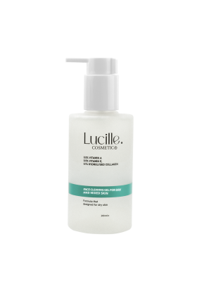 Lucille Yüz Yıkama Jeli – Kolajen & Vitamin İçerikli – 200 ml – %100 Vegan Formül (Kuru ve Karma Ciltler için) - 4