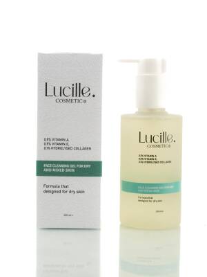 Lucille Yüz Yıkama Jeli – Kolajen & Vitamin İçerikli – 200 ml – %100 Vegan Formül (Kuru ve Karma Ciltler için) - Lucille Cosmetic