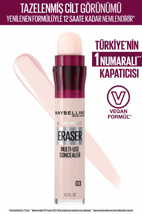 Maybelline New York Instant Anti Age Eraser Kapatıcı - 03 Fair Concealer 6.8 Ml - 1