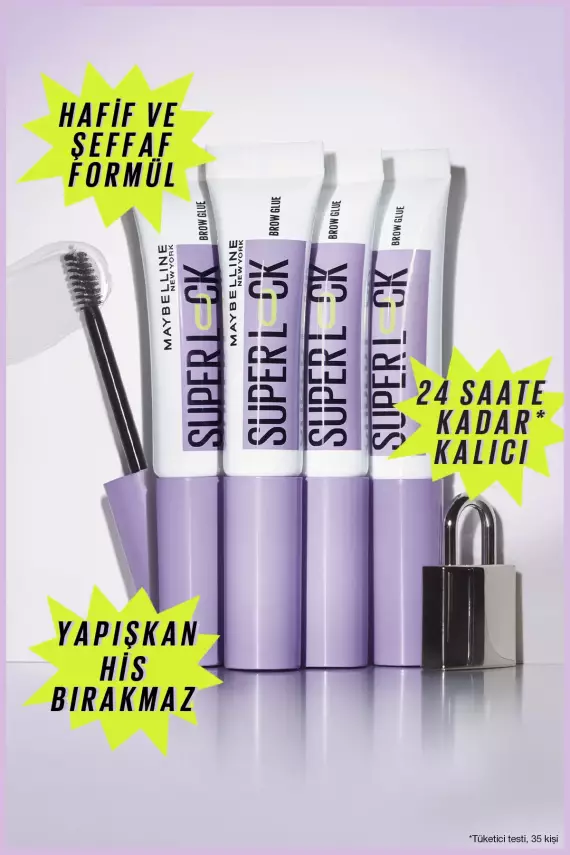 Maybelline New York Super Lock Brow Glue Kaş Sabitleyici Maskara - Şeffaf - 6