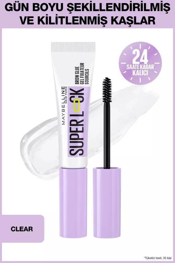 Maybelline New York Super Lock Brow Glue Kaş Sabitleyici Maskara - Şeffaf - 1