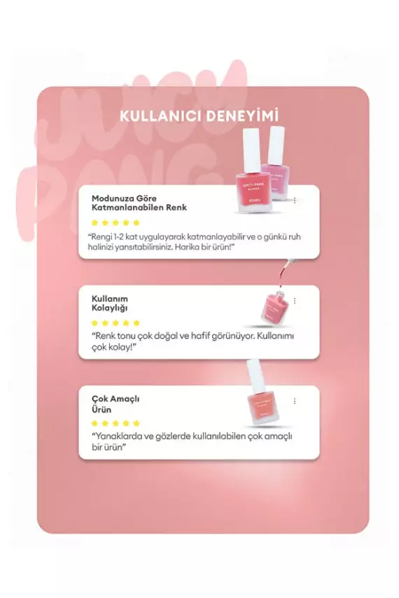 Missha A’pieu Juicy-Pang Water Blusher PK03 – Doğal Işıltılı, Nemlendirici Likit Allık - 8