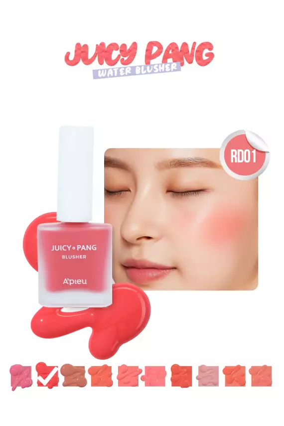 Missha A'pıeu Nemlendirici, Meyve Kokulu, Doğal Görünümlü Sıvı Allık Juicy-pang Water Blusher (RD01) - Likit Allık Parlak Görünümlü - 1
