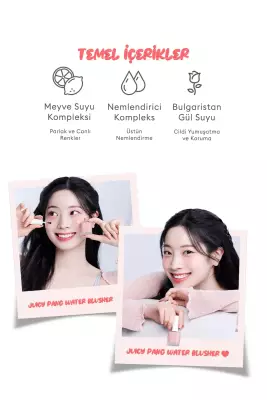 Missha A'pıeu Nemlendirici, Meyve Kokulu, Doğal Görünümlü Sıvı Allık Juicy-pang Water Blusher (RD01) - Likit Allık Parlak Görünümlü - 2