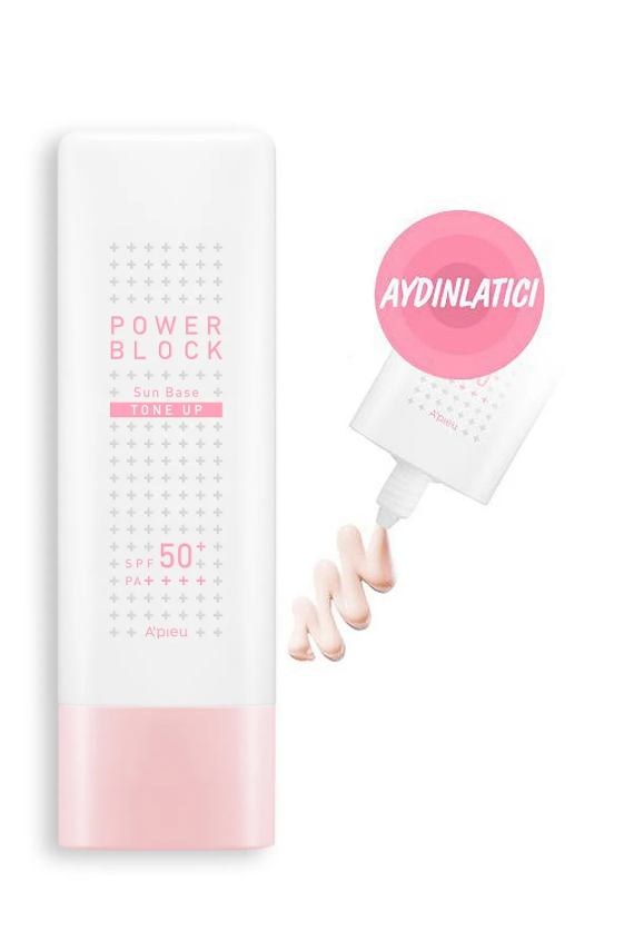 Missha Ton Eşitleyici Aydınlatıcı Güneş Kremi 50ml A'PIEU Power Block Tone Up Base Pink SPF50+/PA+++ - 1