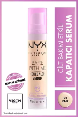 NYX Professional Makeup Bare With Me Serum Kapatıcı, Serum 01 Fair Concealer - 1