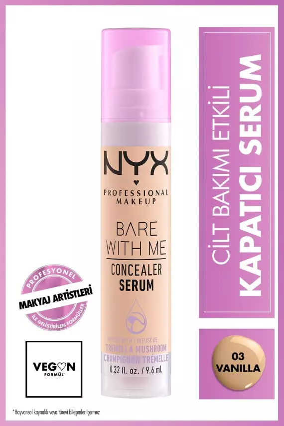 NYX Professional Makeup Bare With Me Serum Kapatıcı, Serum 03 Vanilla Concealer - 1