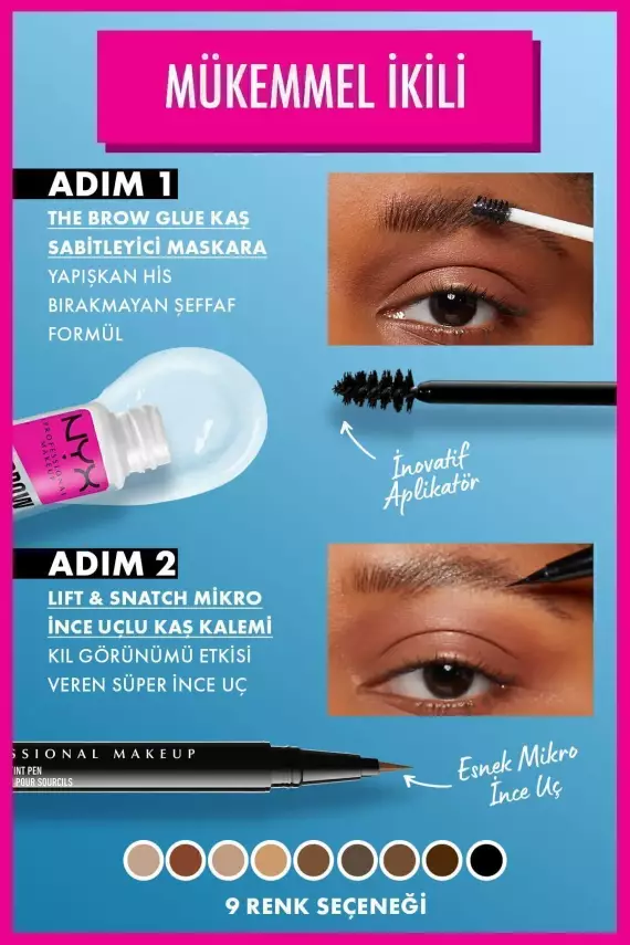 Nyx Professional Makeup The Brow Glue Instant Brow Styler Kaş Sabitleyici Maskara Şeffaf - 7